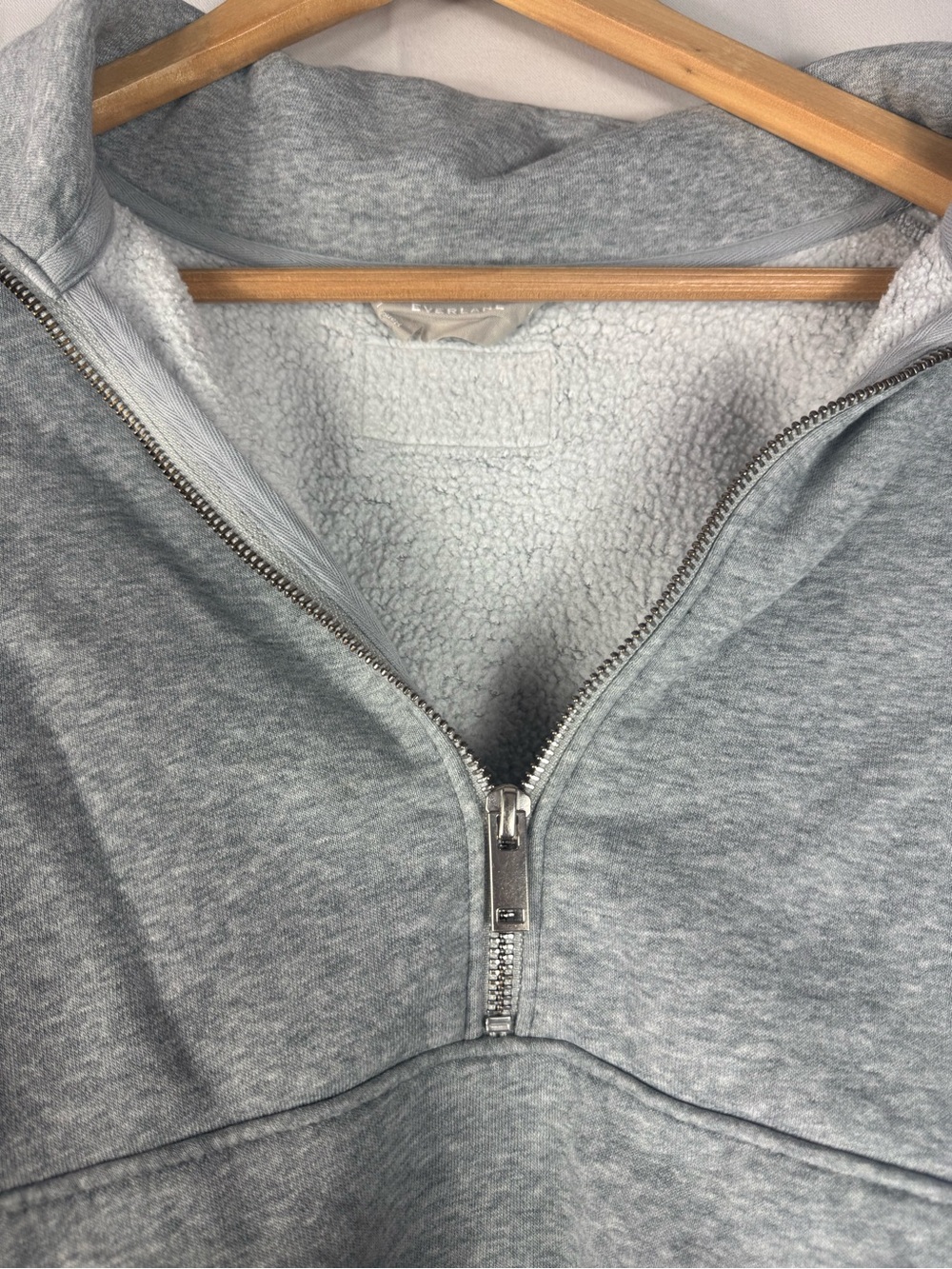 Everlane Light Grey Half-Zip Pullover Sweatshirt - Picture 5 of 9